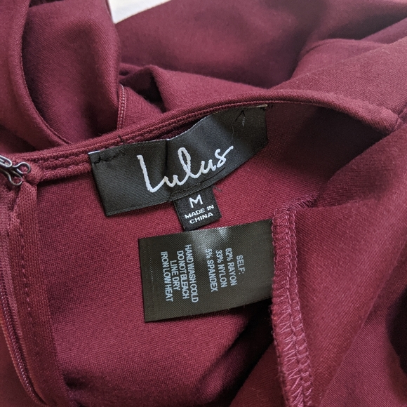 Lulu's Cumulonimbus Clouds Burgundy Skater Dress - Picture 3 of 7